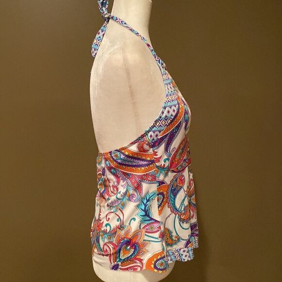 Gibson Latimer Halterkini Swim Top Size Large Halter Top - Picture 4 of 13